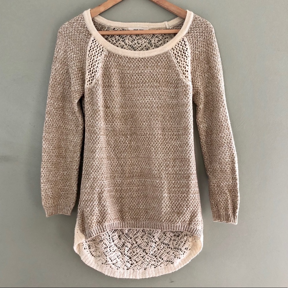 Pink Rose Knitted with Lace Like New XL Sweater